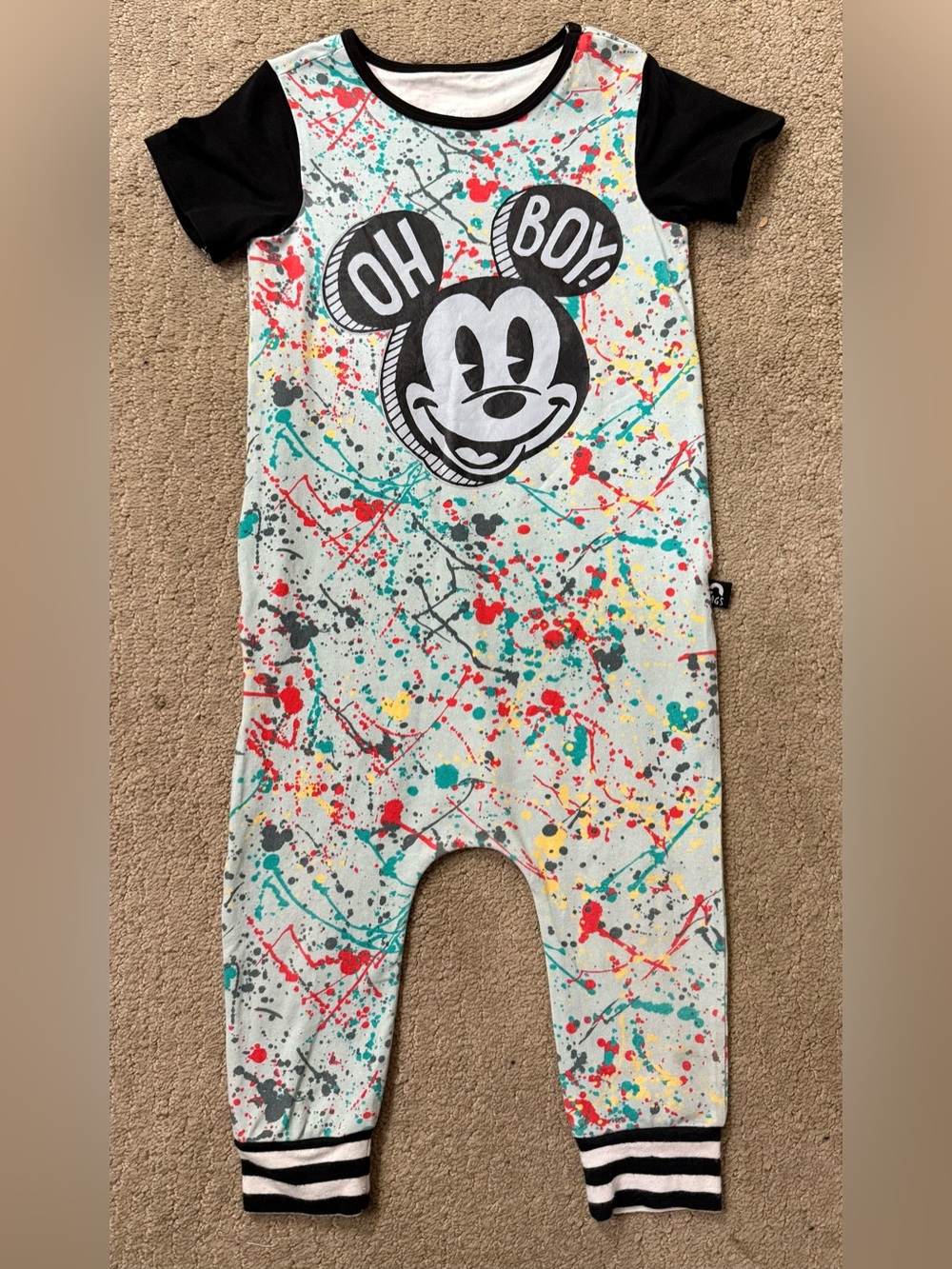 RAGS Disney Mickey Splatter Paint Romper SZ 18-24